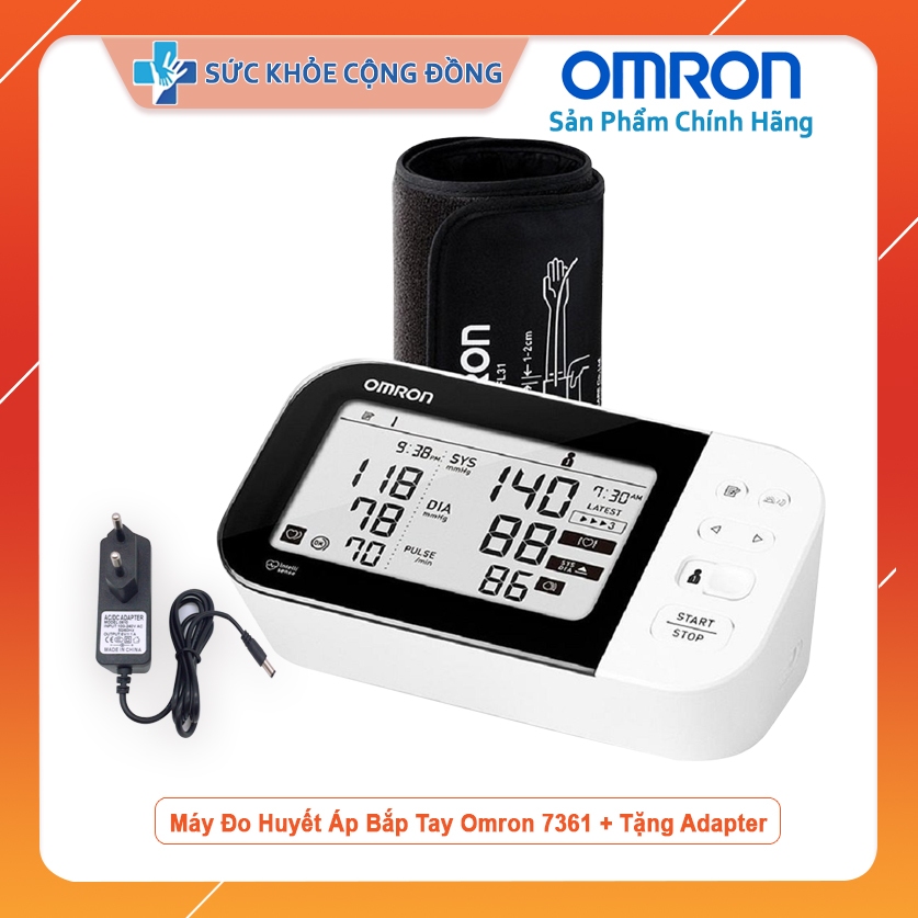 Combo máy đo huyết áp bắp tay Omron HEM 7361T Và AGLIFE A686