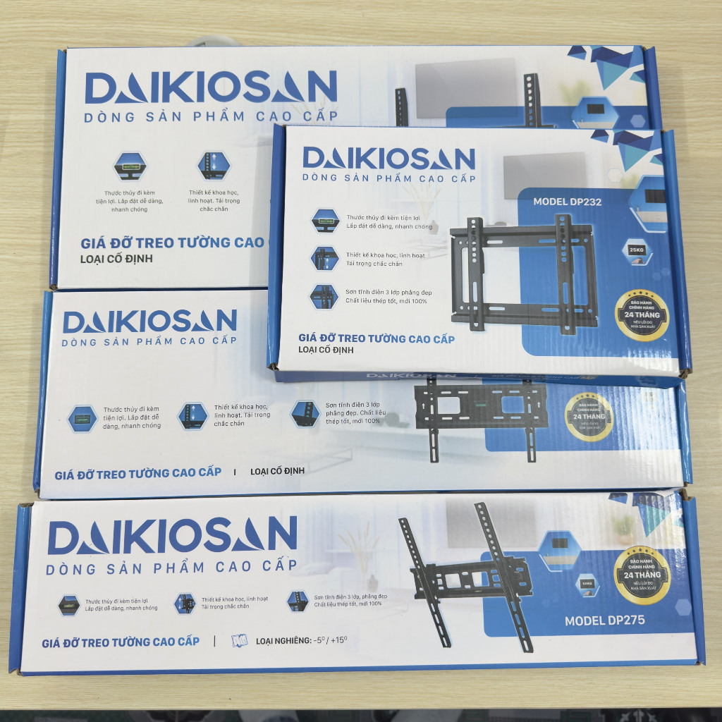 Giá treo tivi Daikiosan cố định, nghiêng 32 inch, 42 inch, 55 inch, 65 inch chính hãng