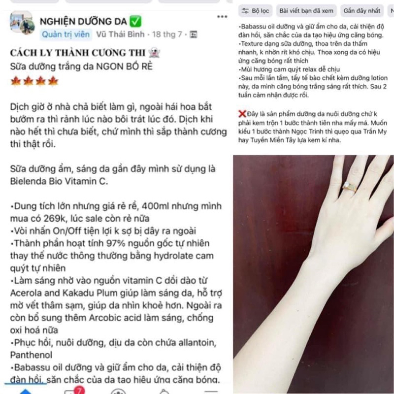 Dưỡng thể trắng da Bielenda Bio Vitamin C dưỡng ẩm, làm sáng mịn da