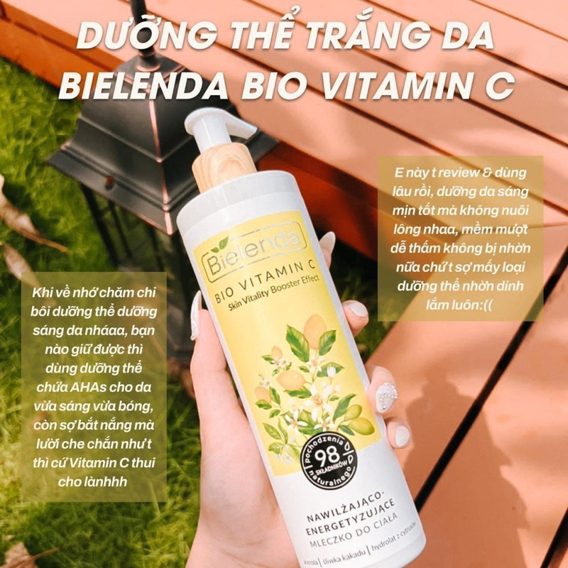 Dưỡng thể trắng da Bielenda Bio Vitamin C dưỡng ẩm, làm sáng mịn da
