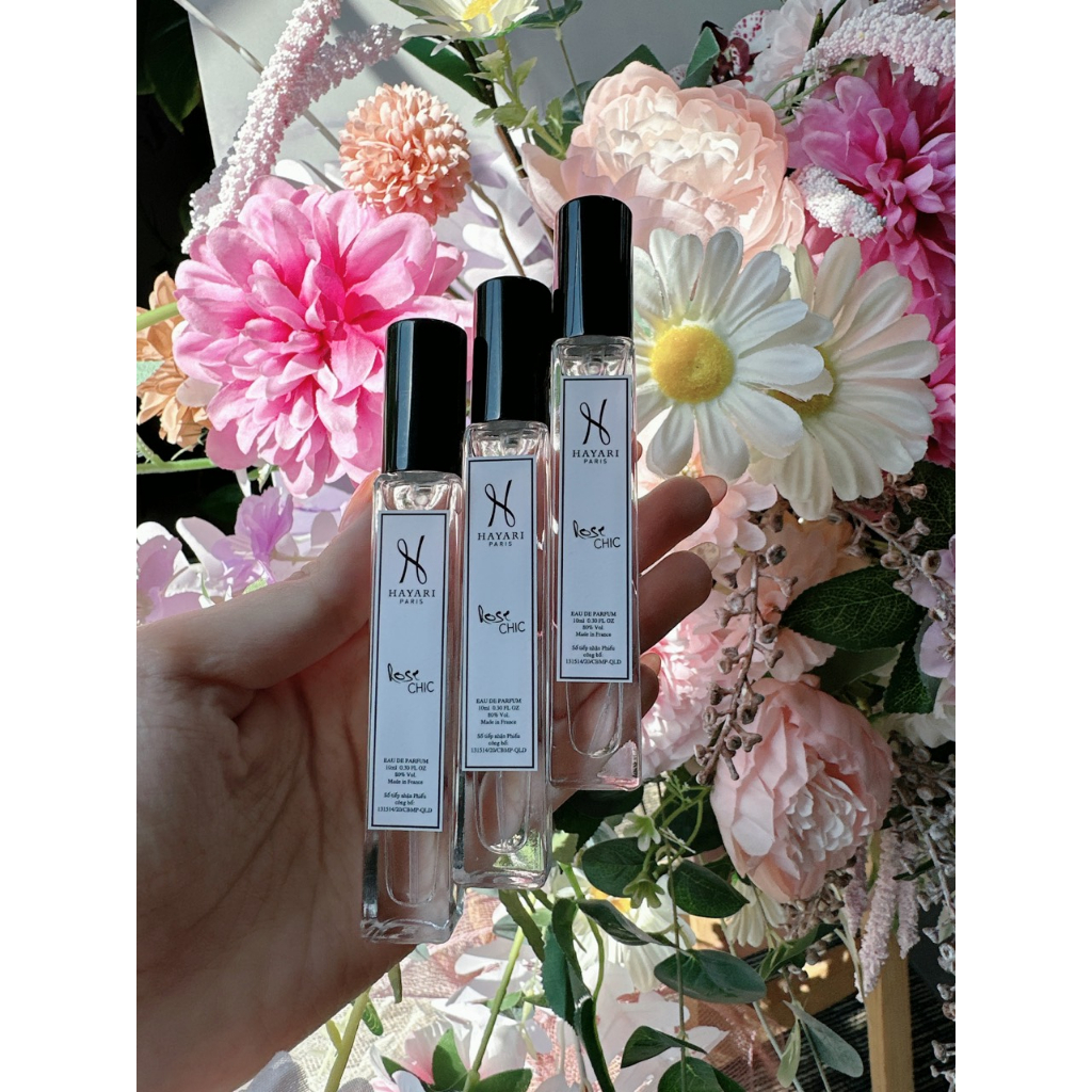 Nước Hoa Công Nương Rose Chic, HAYARI Parfums Paris 10ml Hương Hoa Hồng Tươi Mát Và Quyến Rũ