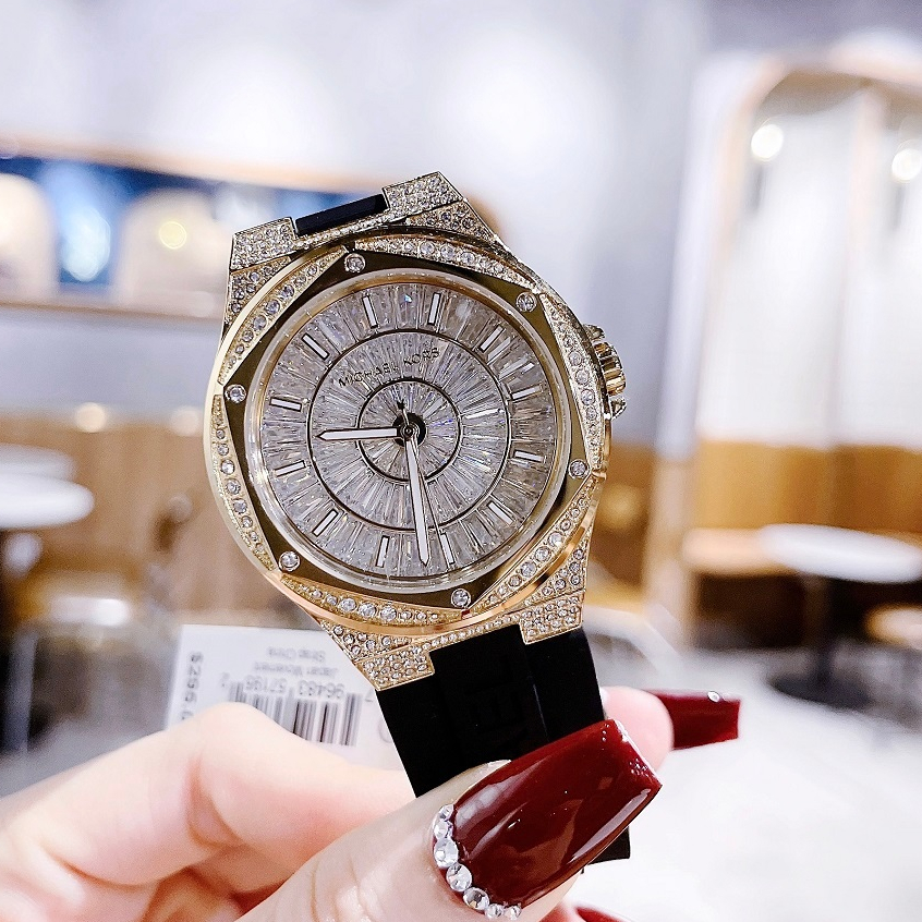 Đồng Hồ Nữ Michael Kors MK7247 Dây Silicone Đen Vỏ Gold Size 41mm