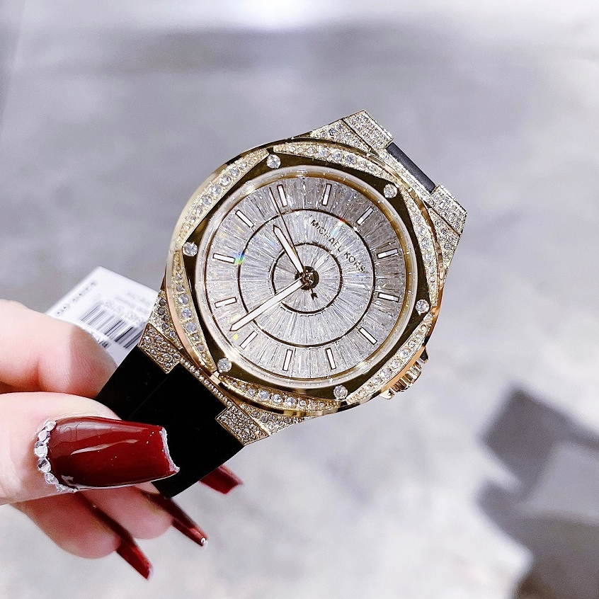 Đồng Hồ Nữ Michael Kors MK7247 Dây Silicone Đen Vỏ Gold Size 41mm