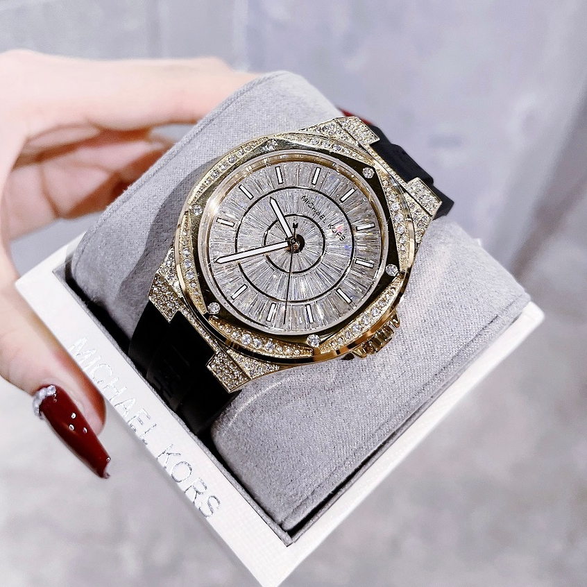 Đồng Hồ Nữ Michael Kors MK7247 Dây Silicone Đen Vỏ Gold Size 41mm