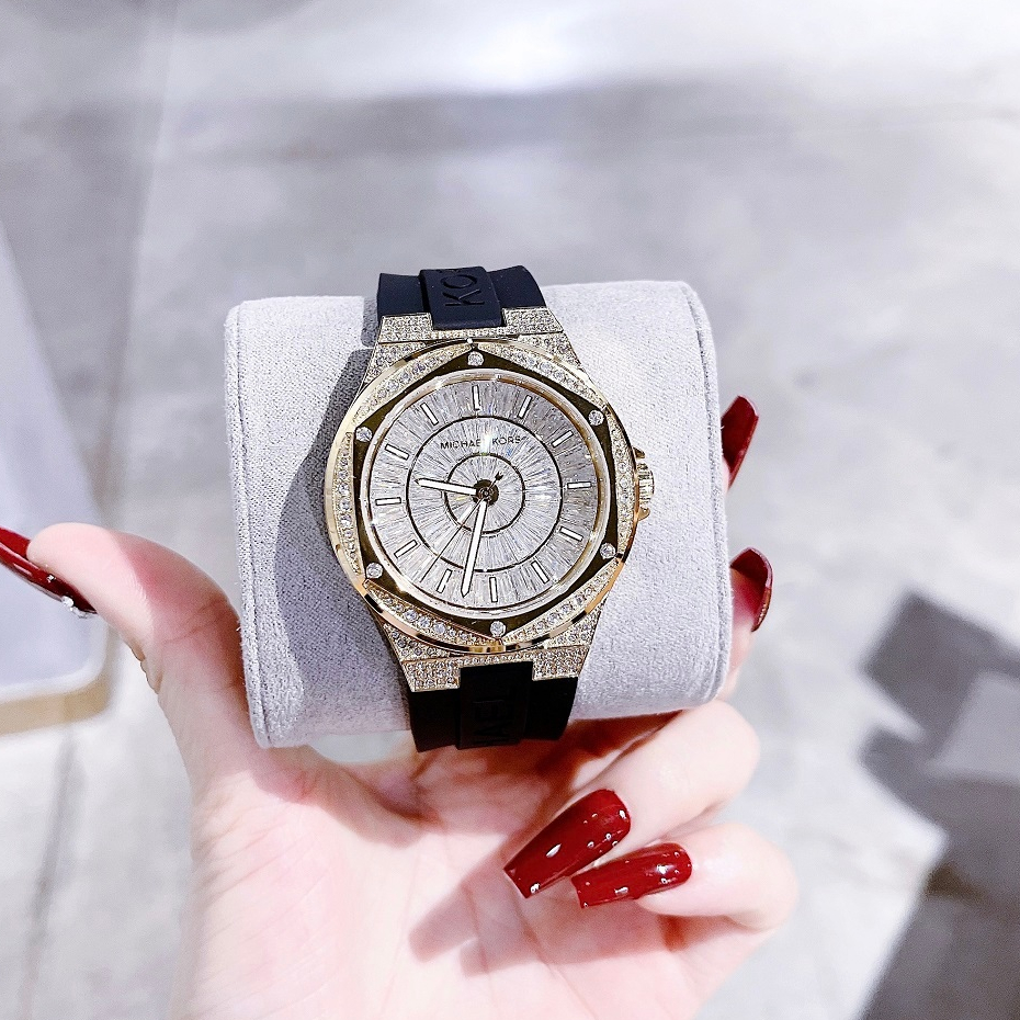 Đồng Hồ Nữ Michael Kors MK7247 Dây Silicone Đen Vỏ Gold Size 41mm