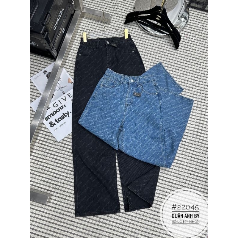 Quần jeans suông chữ B hàng QCL1
