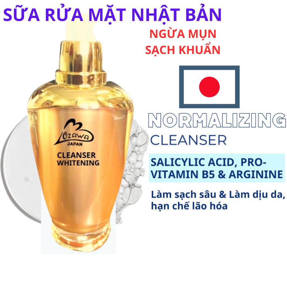 Sữa rửa mặt Ozawa japan làm sạch sâu ngừa mụn trắng da cấp ẩm se khít lỗ chân lông