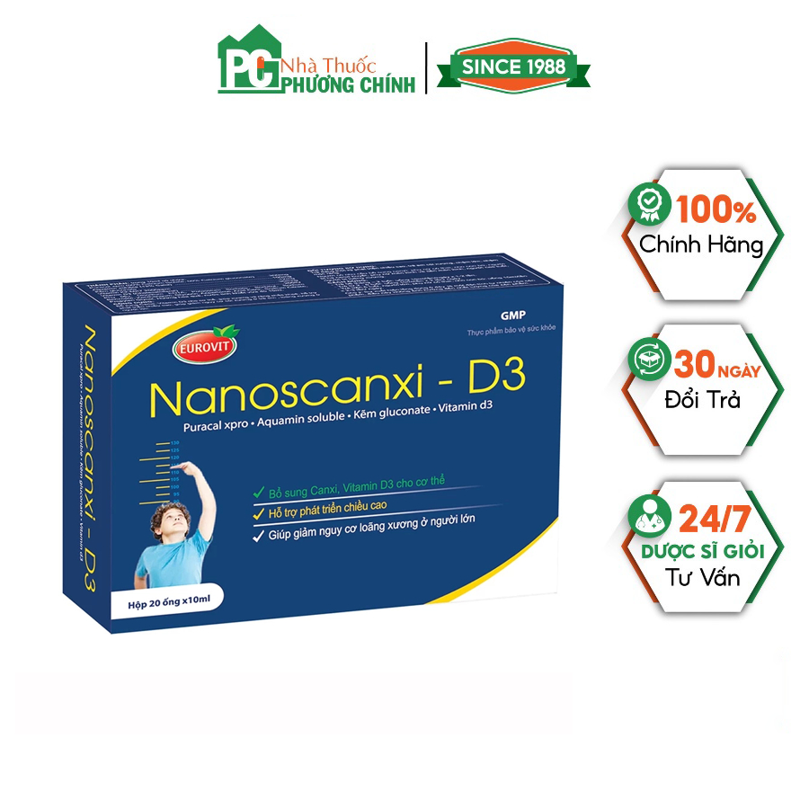 Canxi Hữu Cơ Nanoscanxi D3 Eurovit Giúp Bé Phát Triển Chiều Cao Tối Ưu