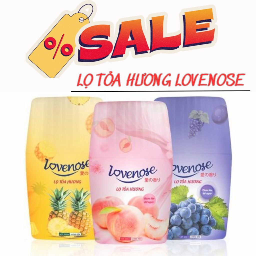 Lọ nước tỏa hương thơm phòng Lovenose, lọ tỏa hương thơm phòng khử mùi hương hoa quả tự nhiên tươi mát dung tích 250 ml