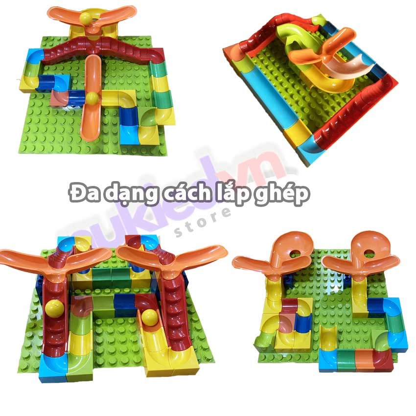 Đồ chơi le. go lắp ghép và xếp hình đa dạng mẫu trượt có kèm viên bi tương thích hạt duplo