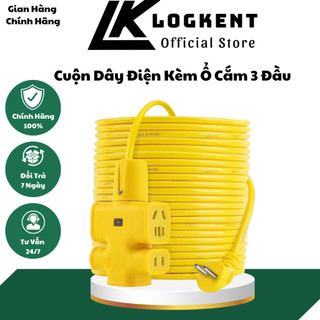Cuộn Dây Điện Kèm Ổ Cắm 3 Đầu, Phích Cắm Đúc Chịu Lực Cao Đa Năng Tiện Lợi Dài 30M(TVQ store)