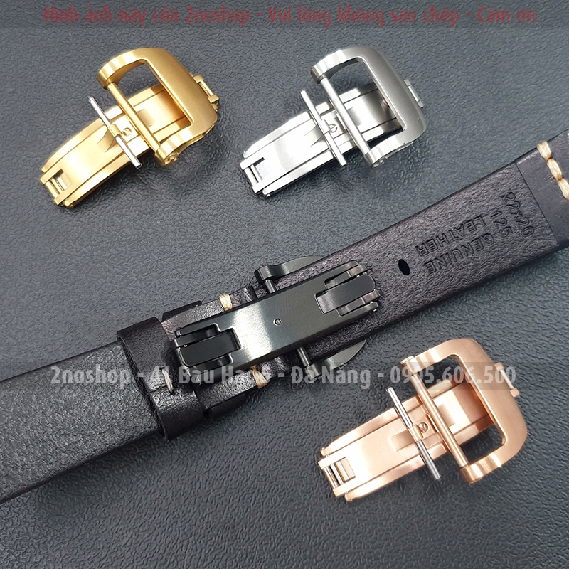 Khóa bướm kiểu gập cho dây da silicon đồng hồ Richard Mille có thể khắc logo Hamilton Orient Star Patek Philippe - K2307