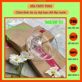 Khay thủy tinh đựng thức ăn cho cá, tép cảnh