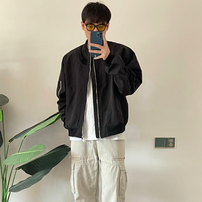 Áo Khoác Bomber Zip Tay Unisex