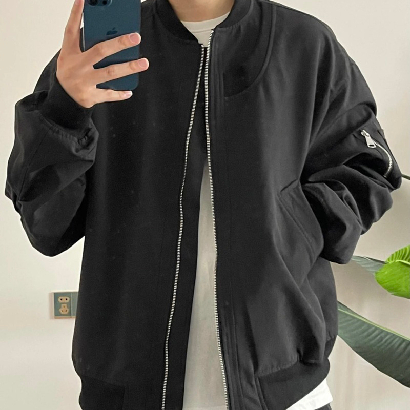 Áo Khoác Bomber Zip Tay Unisex