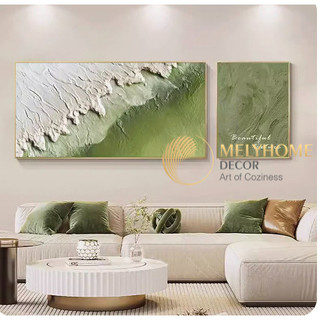 Khổ Lớn _ Bộ 2 Kiểu Mới  Tranh Treo Tường Trừu Tượng Bắc Âu Canvas Sơn Dầu Tráng Gương Wabi Sabi Decor Phòng Khách