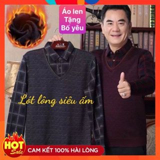   Hàng Loại 1 Áo len nam lót nỉ ấm giữ nhiệt tốt cho Bố và Ông hàng quảng châu cao cấp 