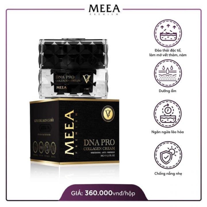 Combo Tinh Chất Bakuchoil & Kem Face Dna Collagen Ver 2 - Meea chính hãng Full 30g