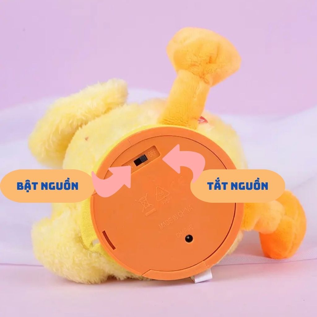 Vịt Nhồi Bông Biết Nhảy Múa Và Nhại Giọng Nói, có đèn có nhạc, sử dụng sạc USB, sản phẩm giao ngẫu nhiên