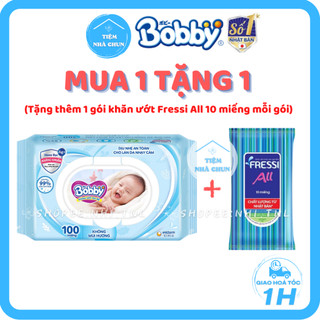 - gói 100 miếng - khăn giấy ướt em bé bobby care không mùi/ không hương - nhi.tnl