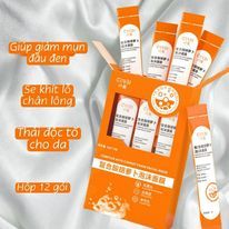 Hộp 12 Lẻ gói mặt nạ sủi bọt cà rốt GINBI detox da sáng da giảm dầu mụn, Mask cà rốt sủi bọt cấp ẩm se khít lỗ chân lông