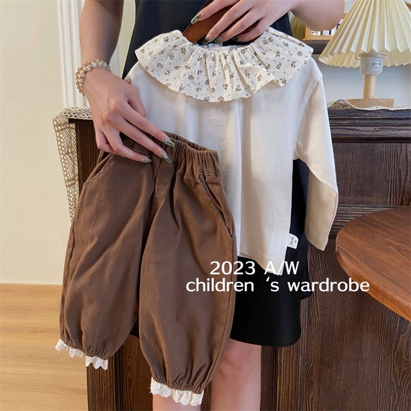 bộ sơ mi bé gái áo sơ mi dài tay quần dài cho bé vải thô VL50 size 100-140 12-30 kg thời trang trẻ em hàng quảng châu