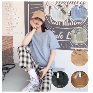 Tone Áo Thun Trơn AGE2X Hot nhất gồm Trắng, Đen, Hồng nude, Tan, Soft matcha, Light Blue,Nâu Socolaga