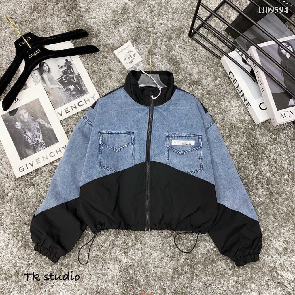 Áo Khoác , Áo Khoác Bò Pha Gió Kiểu Dáng unisex Nam Nữ