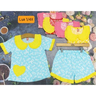 Bộ pizama lụa đùi cho bé gái size 20kg-25kg