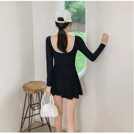 [Size M,L,XL] Đồ bơi nữ liền thân tay dài váy có quần trong kín đáo VATIXA BKN124 | BigBuy360 - bigbuy360.vn