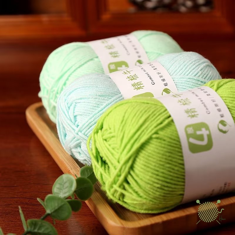 Len sợi Combed Milk Cotton 50g sợi không xù