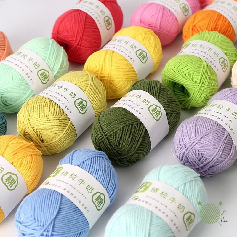 Len sợi Combed Milk Cotton 50g sợi không xù