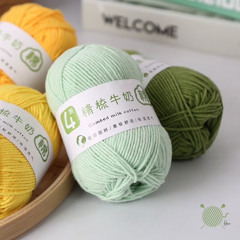 Len sợi Combed Milk Cotton 50g sợi không xù