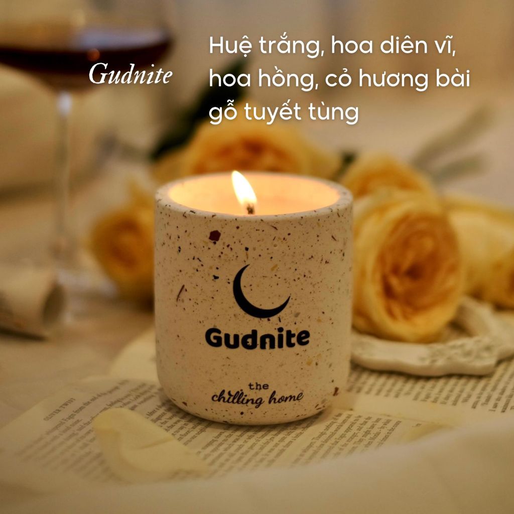 Nến Thơm Phòng Chất Liệu Jesmonite The Chilling Home Mix Đá Phong Thủy