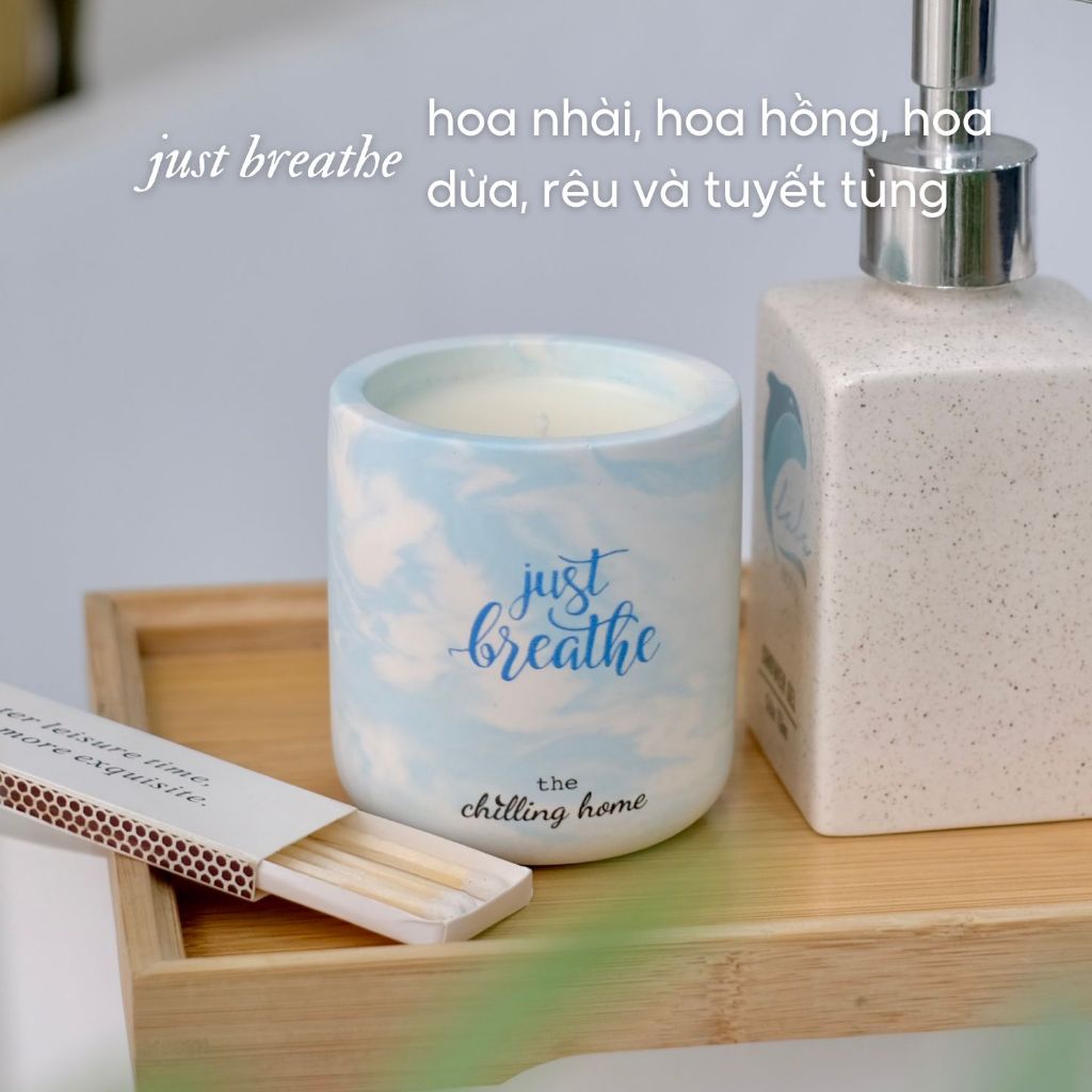 Nến Thơm Phòng Chất Liệu Jesmonite The Chilling Home Mix Đá Phong Thủy