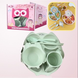 Bộ bát ăn dặm lúa mạch 7 chi tiết cho bé yêu