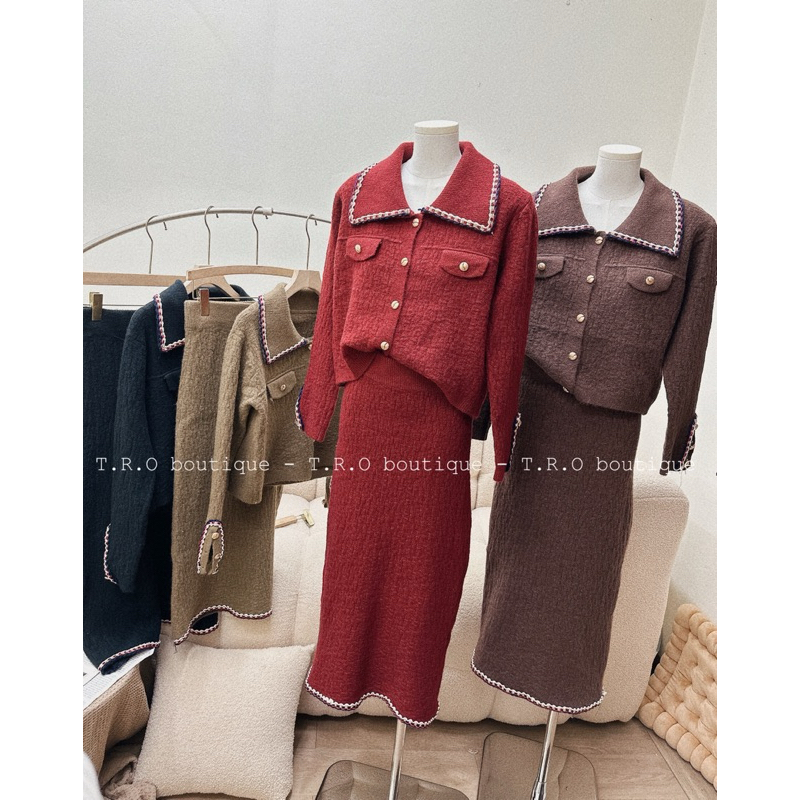 Set len sần viền cổ tay QC