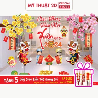 [NHIỀU MẪU] Decal Tết - trang trí tết dán kính, dán tường, bộ mẫu Xuân Giáp Thìn 2024