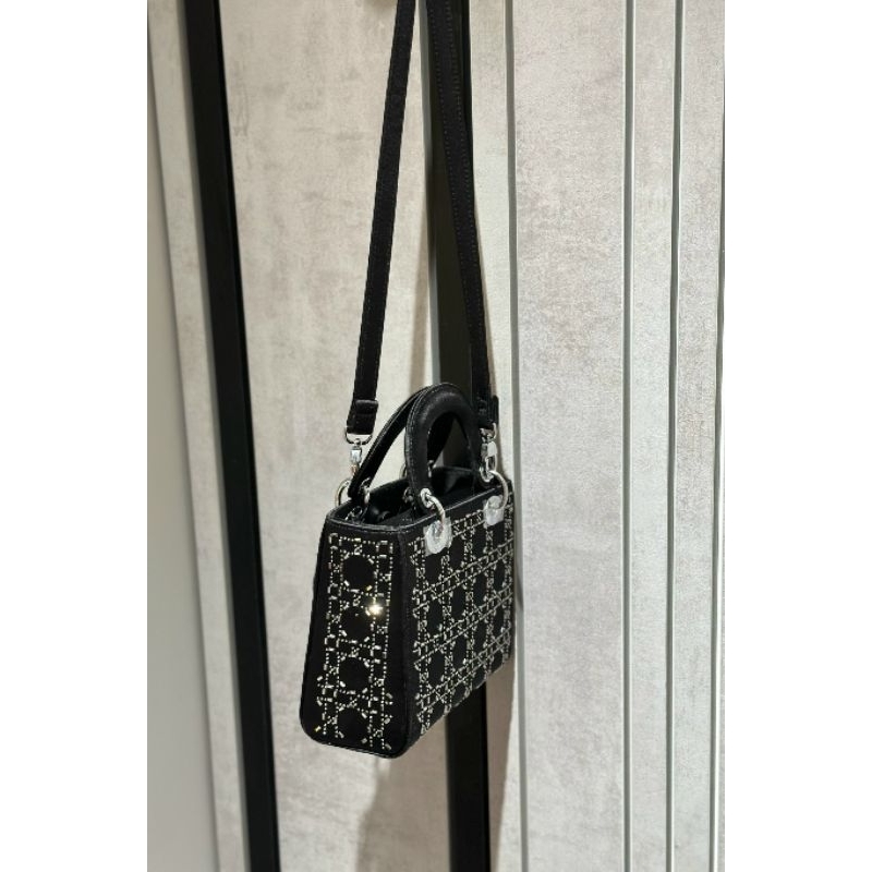 Túi  DI     OR LADY MINI  SATIN FULL BOX TÚI VẢI