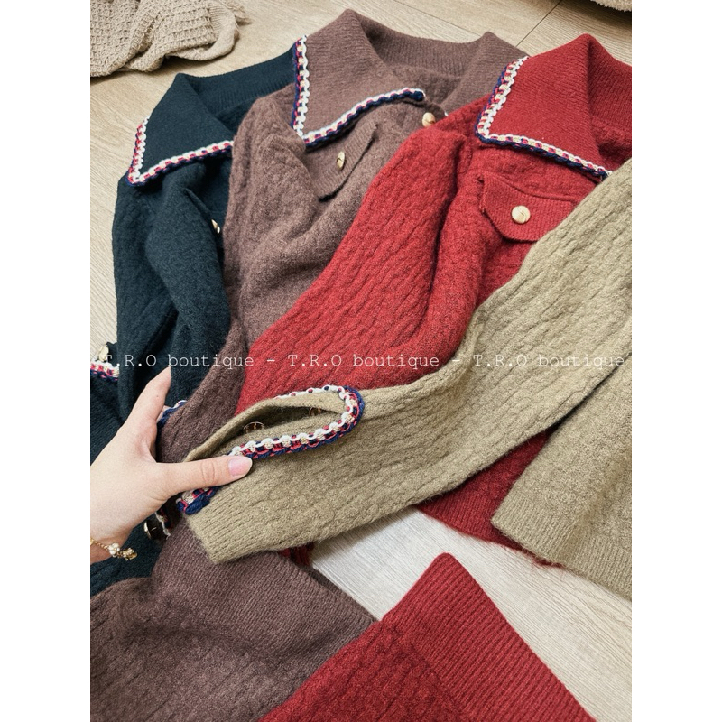 Set len sần viền cổ tay QC