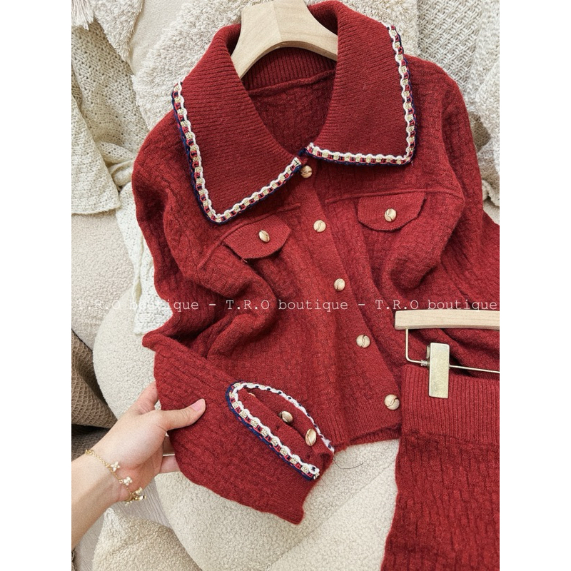 Set len sần viền cổ tay QC