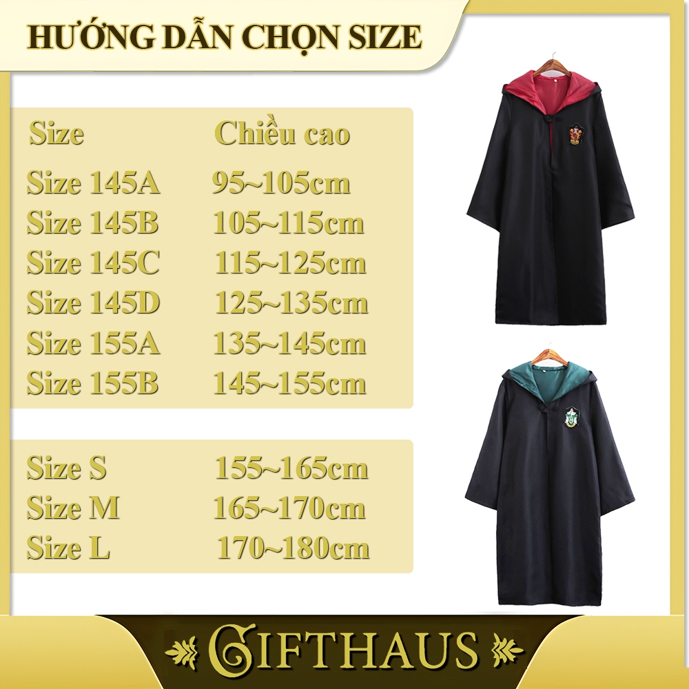 Áo choàng Harry Potter Nhà Đỏ - Đủ Bộ