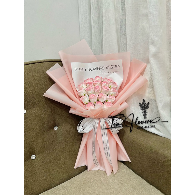 Bó hoa sáp loang 20 bông siêu to siêu rẻ dài 73cm