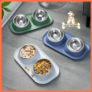 Bát ăn inox chống gù chống kiến cho chó mèo size to
