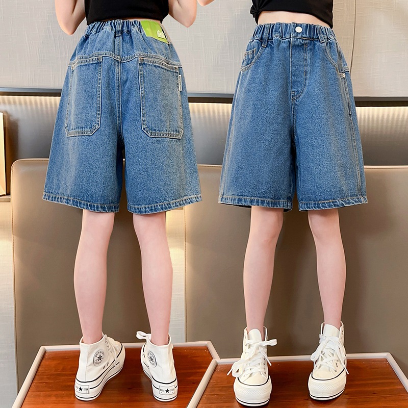 quần đùi bé gái lớn size đại quần jean quần bò short cho bé QJ60 size 130-170 22-45 kg thời trang trẻ em hàng quảng châu