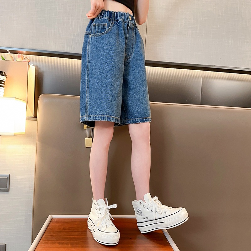 quần đùi bé gái lớn size đại quần jean quần bò short cho bé QJ60 size 130-170 22-45 kg thời trang trẻ em hàng quảng châu