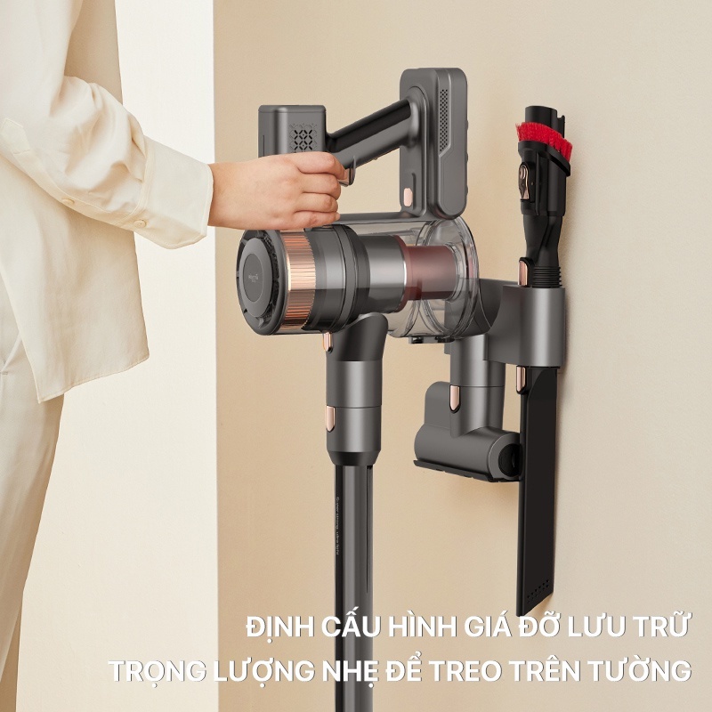 Máy hút bụi không dây Deerma VC80 màn hình thông minh, công suất 350W lực hút lên tới 25kPa