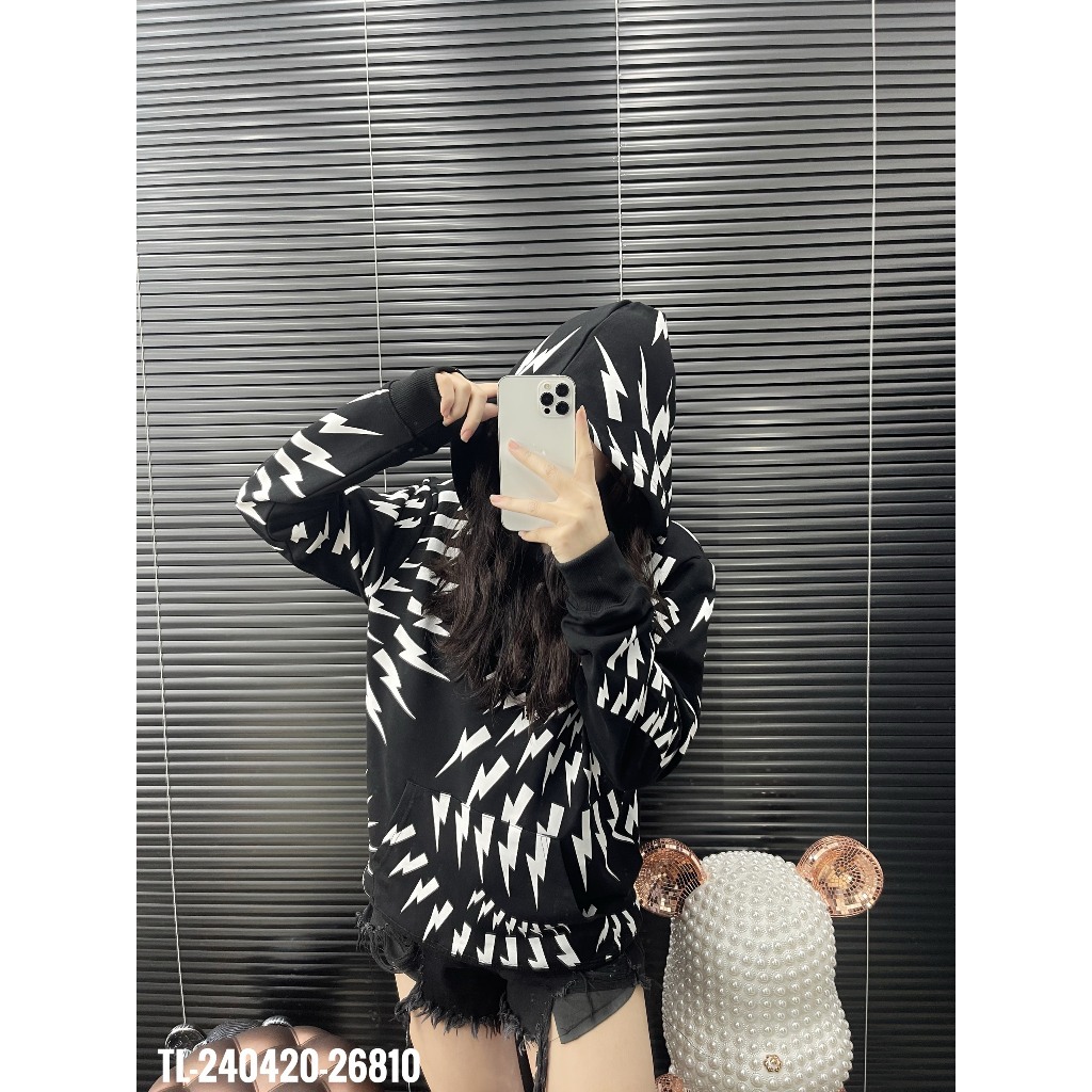 🔥Hot🔥Áo hoodie Neil Barett hình sét thiết kế hot trend Nam Nữ Thu Đông 2023