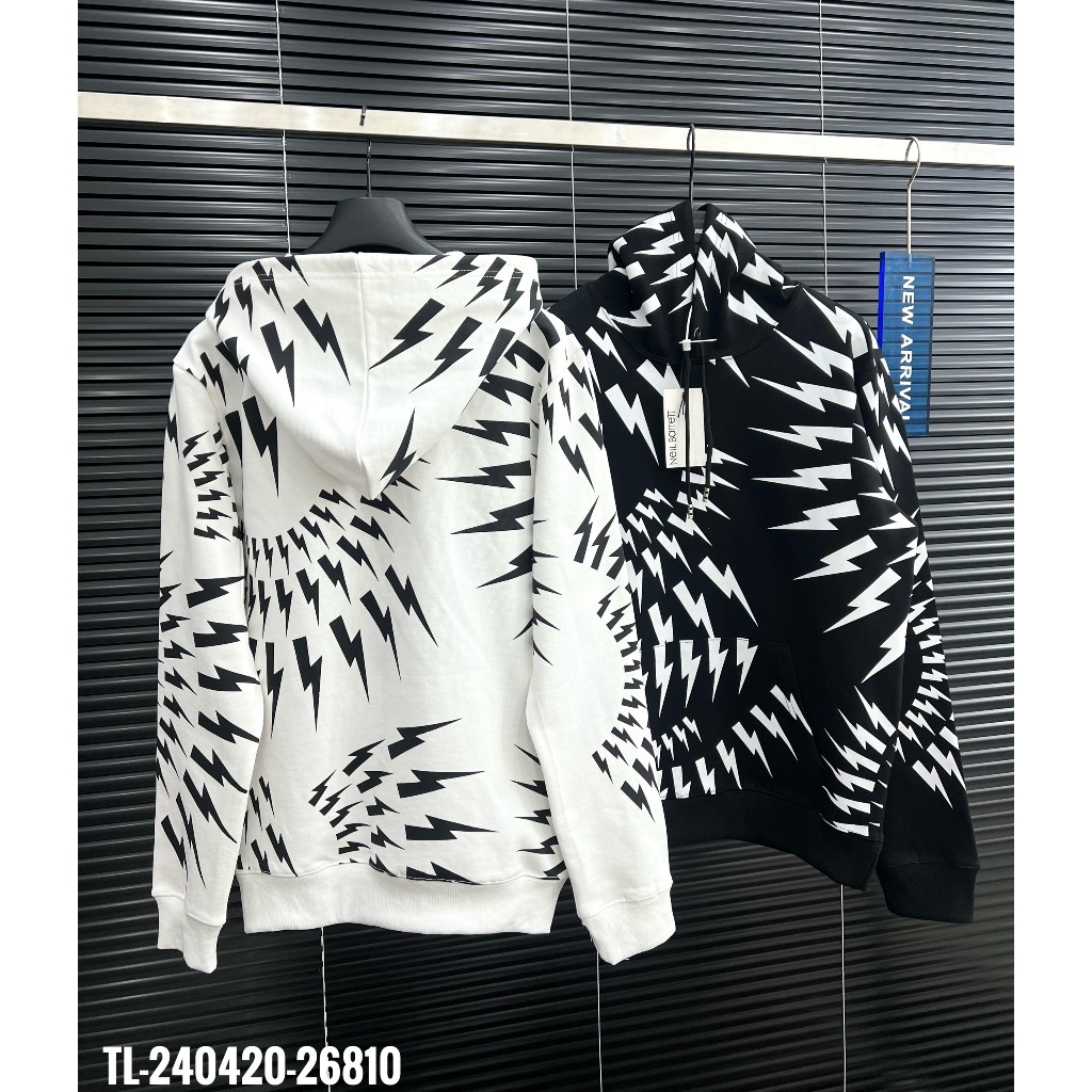 🔥Hot🔥Áo hoodie Neil Barett hình sét thiết kế hot trend Nam Nữ Thu Đông 2023