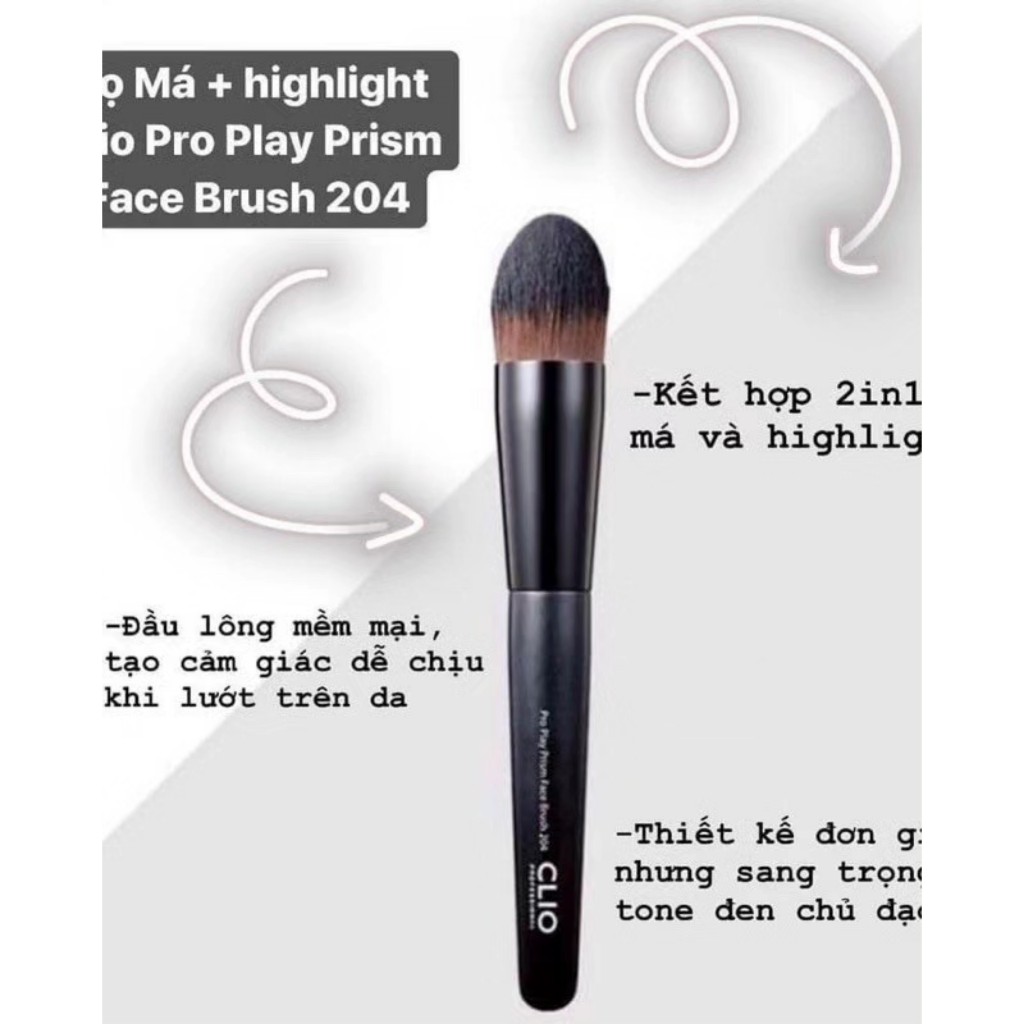 Cọ Phấn Má + Highlight Clio Pro Play Brush 204